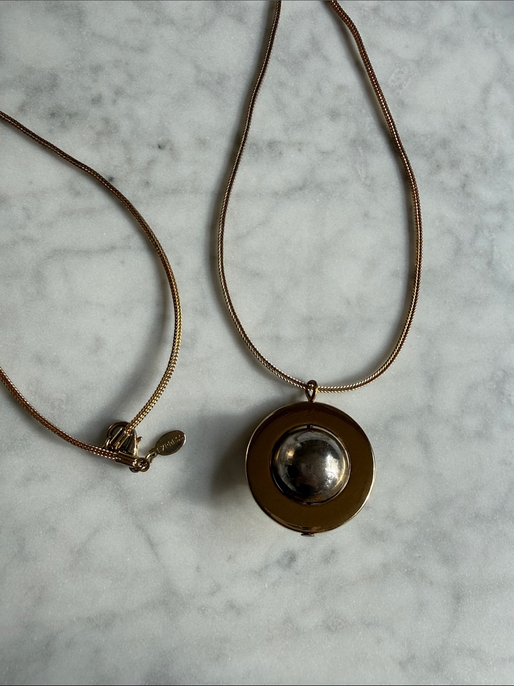Express Space design Gold-Silver-Tone Women’s Pendant Necklace Planet Circle - Picture 8 of 12